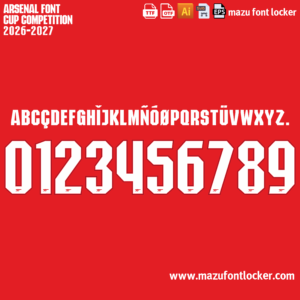 Arsenal 2026-2027 Font Vector – Epic Unstoppable Gunners Masterpiece