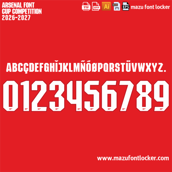 Arsenal 2026-2027 Font Vector – Epic Unstoppable Gunners Masterpiece