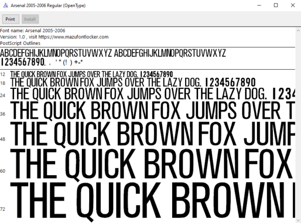 Arsenal 2005-2006 Font Vector – Legendary Invincibles Masterpiece