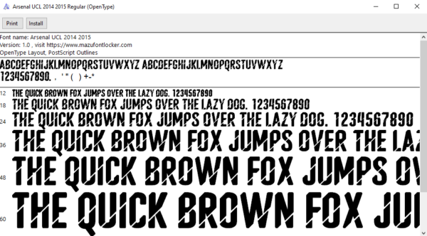 Arsenal 2014-2015 Font Vector (AI, EPS, SVG, TTF) – #1 Authentic Style