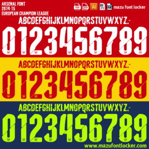 Arsenal 2014-2015 Font Vector (AI, EPS, SVG, TTF) – Iconic Wenger Classic