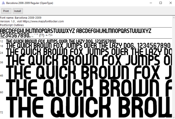 Barcelona 2008-2009 Font Vector (AI, EPS, SVG, TTF) – #1 Authentic Style