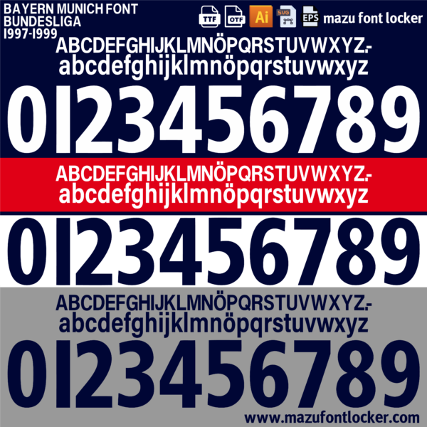 Bayern Munich 1997-1999 Font Vector – Epic Bavarian Legend