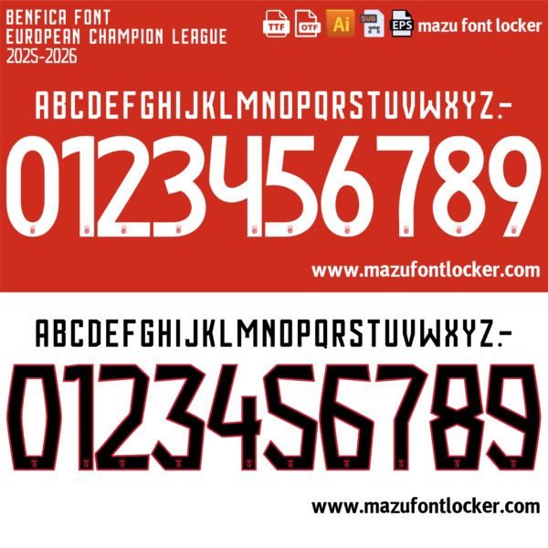 Benfica 2025-2026 Font Vector – Epic Dominant Águias Masterpiece