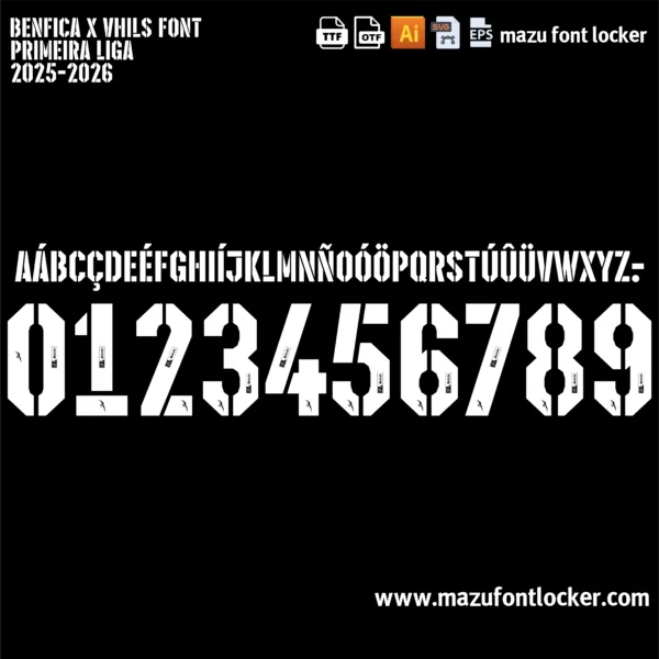 Benfica X Vhils 2025-2026 Font Vector – Incredible Artistic Eagles Vector Kit