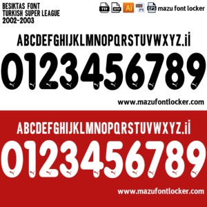 Besiktas 2002-2003 Font Vector – Legendary Black Eagles Glory Masterpiece