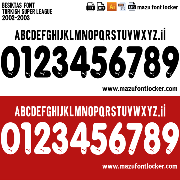 Besiktas 2002-2003 Font Vector – Legendary Black Eagles Glory Masterpiece