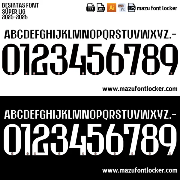 Besiktas 2025-2026 Font Vector – Bold Besiktas Turkish Masterpiece
