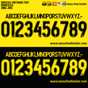 Borussia Dortmund 2006-2010 Font Vector – Thrilling Klopp Era Masterpiece