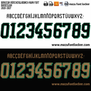 Borussia Monchengladbach 2026-2027 Font Vector – Bold Bundesliga Power
