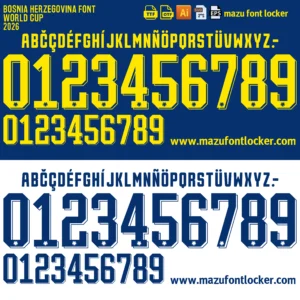 Bosnia Herzegovina World Cup 2026 Font Vector – Legendary Zmajevi Masterpiece