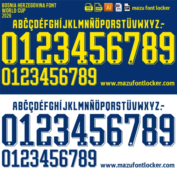 Bosnia Herzegovina World Cup 2026 Font Vector – Legendary Zmajevi Masterpiece