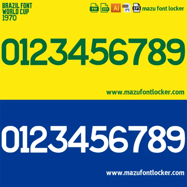 Brazil World Cup 1970 Font Vector – Legendary Golden Samba Masterpiece