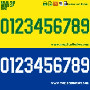 Brazil World Cup 1990 Font Vector – Stunning Legendary Retro Masterpiece