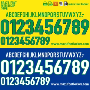 Brazil World Cup 1998 Font Vector – Ultimate Explosive Yellow-Green Powerhouse