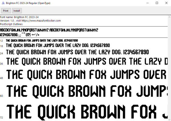 Brighton FC 2023-2024 Font Vector (AI, EPS, SVG, TTF) – #1 Authentic Style