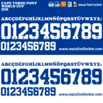Cape Verde World Cup 2026 Font Vector – Heroic Blue Sharks Masterpiece