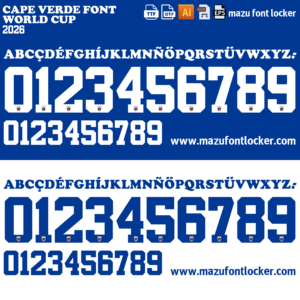 Cape Verde World Cup 2026 Font Vector – Heroic Blue Sharks Masterpiece