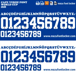 Cape Verde World Cup 2026 Font Vector – Heroic Blue Sharks Masterpiece