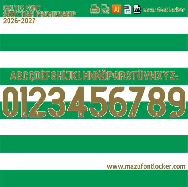 Celtic 2026-2027 Font Vector – Stunning Legendary Hoops Masterpiece