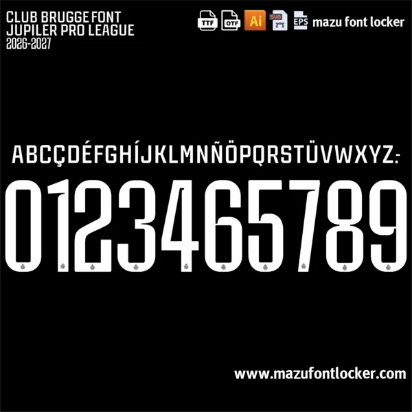 Club Brugge 2026-2027 Font Vector – Epic Blauw-Zwart Masterpiece