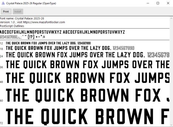 Crystal Palace 2025-2026 Font Vector (AI, EPS, SVG, TTF) – #1 Authentic Style