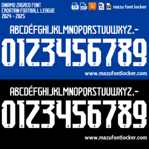 Dinamo Zagreb 2024-2025 Font Vector – Fearless Croatian Football Masterpiece