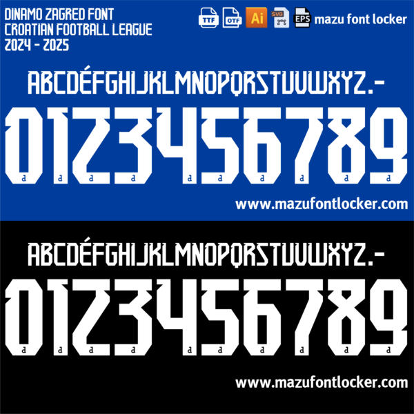Dinamo Zagreb 2024-2025 Font Vector – Fearless Croatian Football Masterpiece