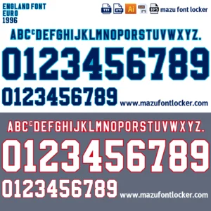 England Euro 1996 Font Vector – Legendary Three Lions Masterpiece