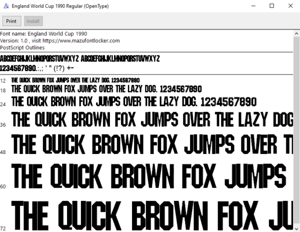 England World Cup 1990 Font Vector – Amazing Epic Three Lions Classic