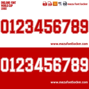 England World Cup 1990 Font Vector – Amazing Epic Three Lions Classic
