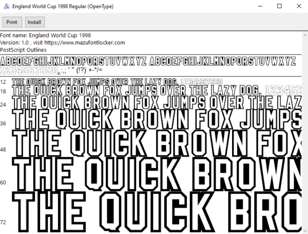 England World Cup 1998 Font Vector – Epic Roaring Three Lions Masterpiece