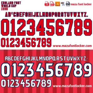 England World Cup 1998 Font Vector – Epic Roaring Three Lions Masterpiece