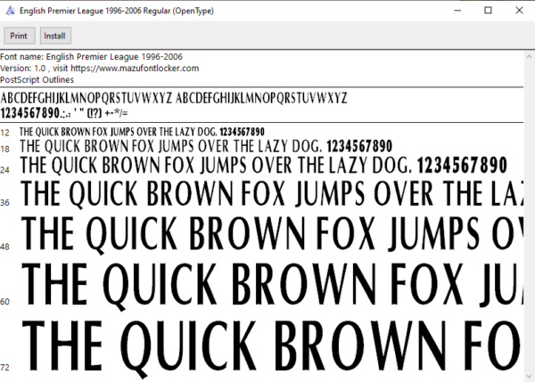 English Premier League 1996-2006 Font Vector – Legendary Golden Era Masterpiece