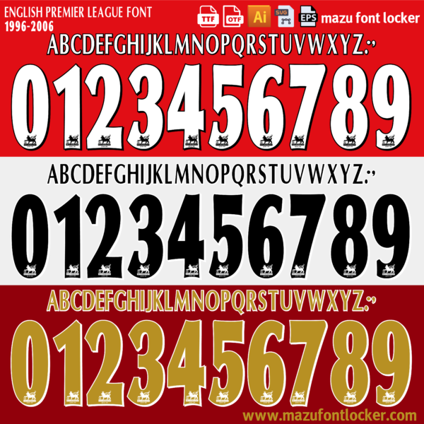 English Premier League 1996-2006 Font Vector – Legendary Golden Era Masterpiece