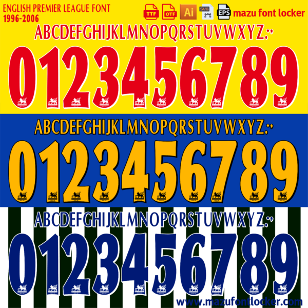 English Premier League 1996-2006 Font Vector – Legendary Golden Era Masterpiece