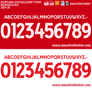 Fortuna Dusseldorf 2024-2025 Font Vector – Epic Rot-Weiss Masterpiece