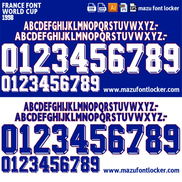 France World Cup 1998 Font Vector – Epic Legendary Les Bleus Masterpiece