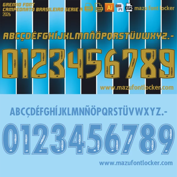 Gremio 2026-2027 Font Vector – Stunning Futuristic Legendary Masterpiece