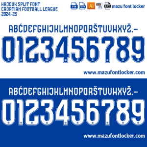 Hajduk Split 2024-2025 Font Vector – Legendary Bili Warriors Masterpiece