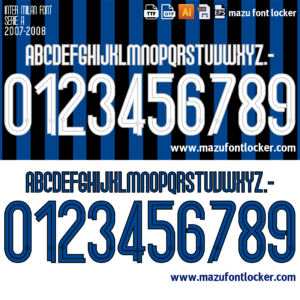 Inter Milan 2007-2008 Font Vector – Epic Nerazzurri Masterpiece of Glory