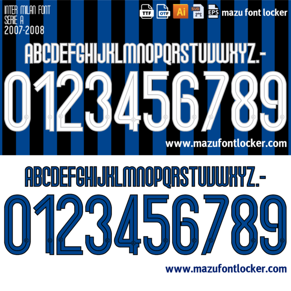 Inter Milan 2007-2008 Font Vector – Epic Nerazzurri Masterpiece of Glory