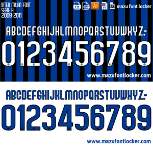 Inter Milan 2009-2011 Font Vector – Legendary Nerazzurri Masterpiece