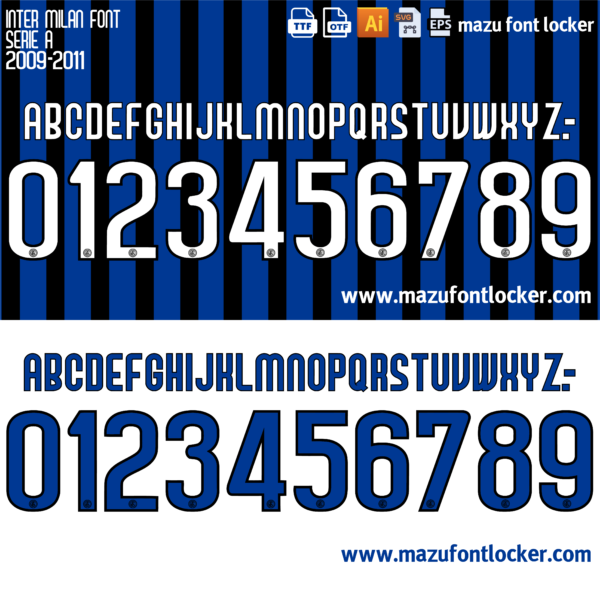 Inter Milan 2009-2011 Font Vector – Legendary Nerazzurri Masterpiece