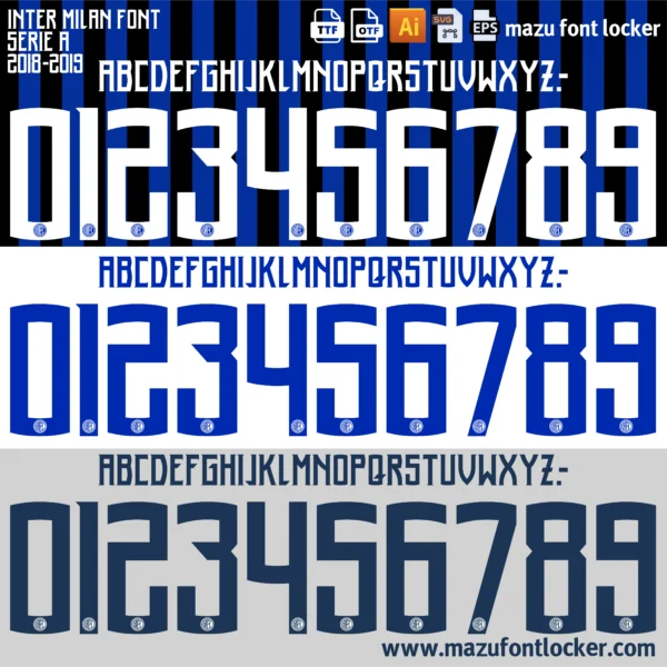 Inter Milan 2018-2019 Font Vector – Powerful Spalletti Revival Glory