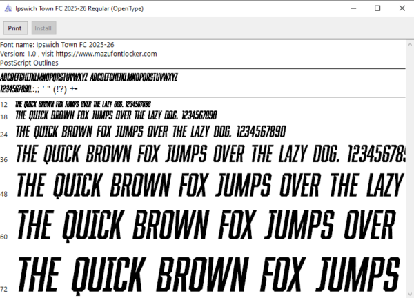 Ipswich Town FC 2025-26 Font Vector (AI, EPS, SVG, TTF) – #1 Authentic Style