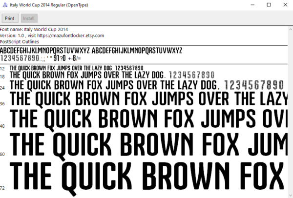 Italy World Cup 2014 Font Vector (AI, EPS, SVG, TTF) – Classic Azzurri Legend
