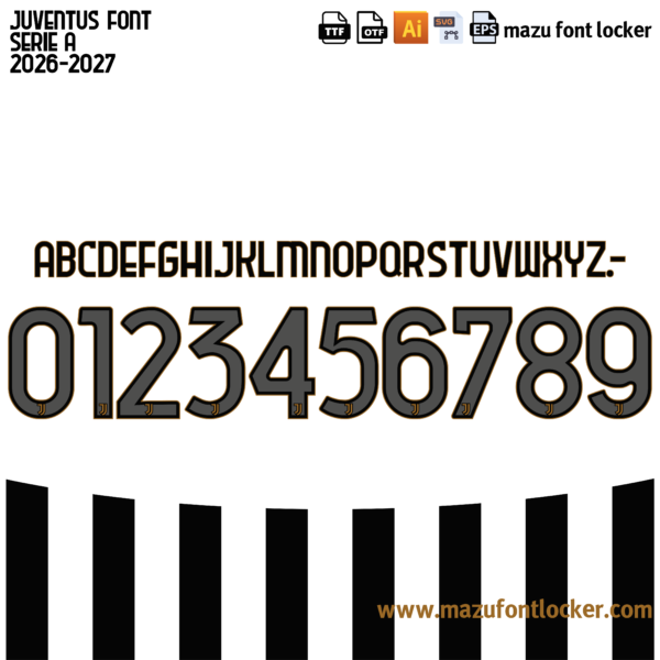 Juventus 2026-2027 Font Vector – Stunning Juventus Heritage Masterpiece