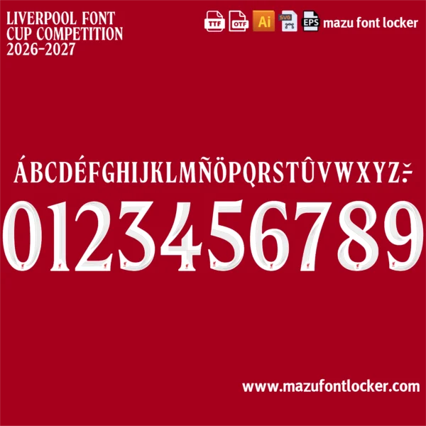 Liverpool 2026-2027 Font Vector – Epic Red Anfield Masterpiece