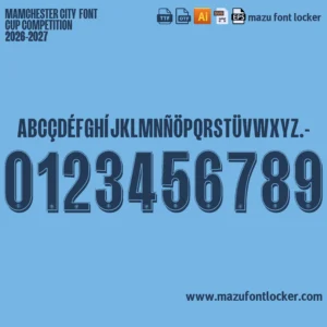 Manchester City 2026-2027 Font Vector – Epic Sky Blue Citizens Masterpiece